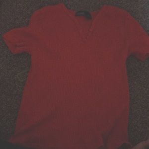 Red button crop top
